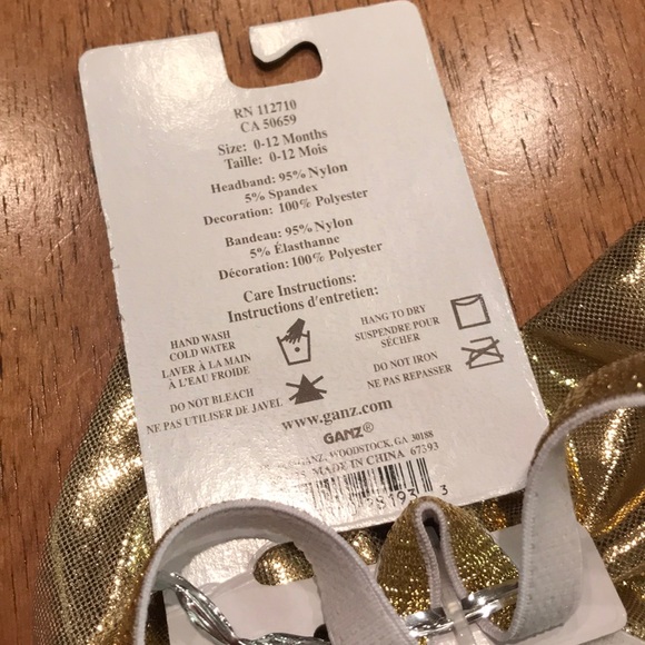 New! Gold bow infant headband - Picture 2 of 2